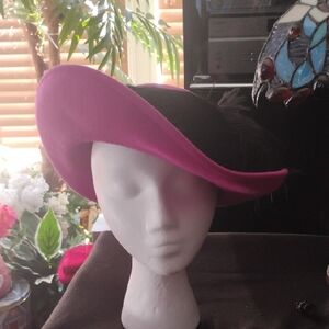 Elegant Pink and Black Women's Hat